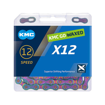 KMC, X12 Wax, Chain, 12 Speed, 5.2mm, 126 Links, Aurora