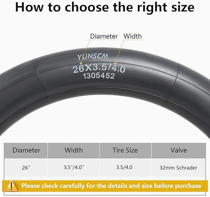 Set of 2 - Heavy duty Inner Tubes 26 x 3.5/4