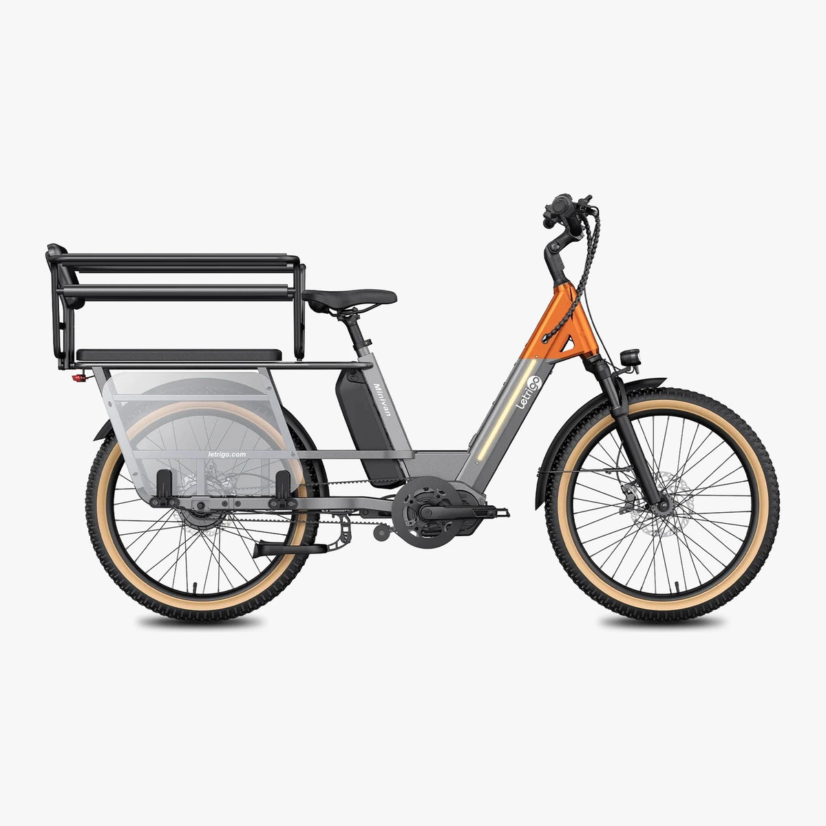 Letrigo Minivan – Gray with kid rails and seat pads