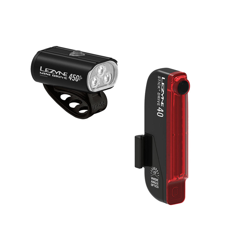 Lezyne, Mini Drive 450+/Stick+ Drive, Light, Set, Black