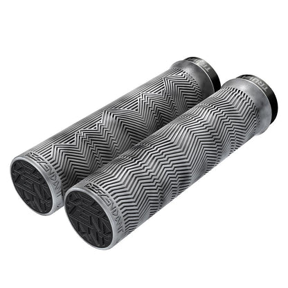 Truvativ, Descendant Single Locking, Grips, 133mm, Light Gray/Black Marbled, Pair