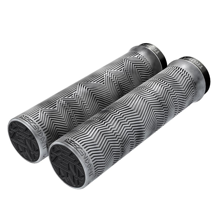Truvativ, Descendant Single Locking, Grips, 133mm, Light Gray/Black Marbled, Pair