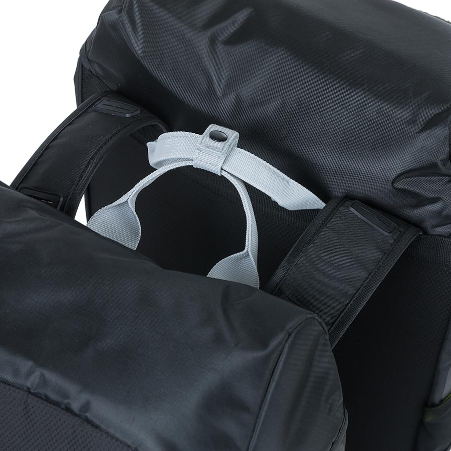 Basil, Miles Double Bag, Pannier, 34L, Black/Lime