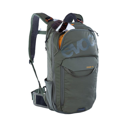 EVOC, Stage 12, Hydration Bag, Volume: 12L, Bladder: Not included, Dark Olive