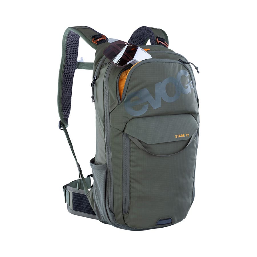 EVOC, Stage 12, Hydration Bag, Volume: 12L, Bladder: Not included, Dark Olive