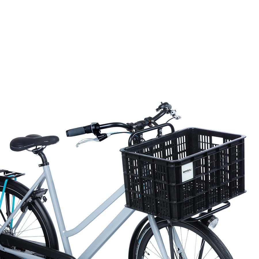 Basil, Bicycle Crate L, Basket, MIK, Black