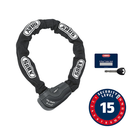 Abus, Granit CityChain XPlus 1060K, Chain Lock, Key, 10mm, 85cm, 2.8', Black