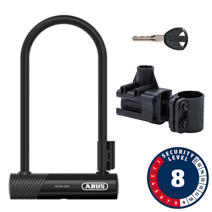 Abus, Ultra 410K, U-Lock, Key, 12mm, 170x230mm, 6.7''x9'', SH34, Black