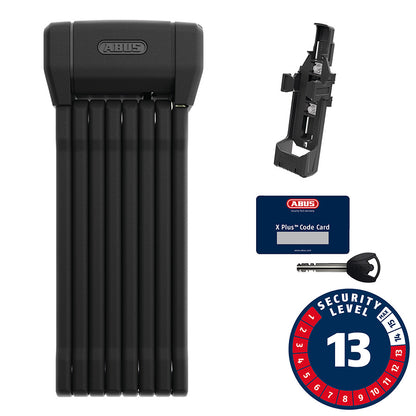 Abus, Bordo 6200K XPlus, Folding Lock, Key, 5mm, 120cm, 3.94', SH, Black