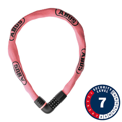 Abus, Tresor 6807C, Chain Lock, Combination, 7mm, 110cm, 3.6', Rose Blush