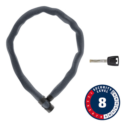 Abus, IVERA 7210K, Chain Lock, Key, 7mm, 100cm, 3.6', Anthracite