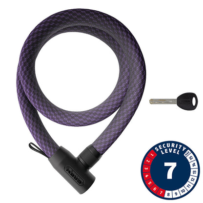 Abus, Yarnit 4004K, Chain Lock, Key, 24mm, 110cm, 43.3'', Midnight Purple