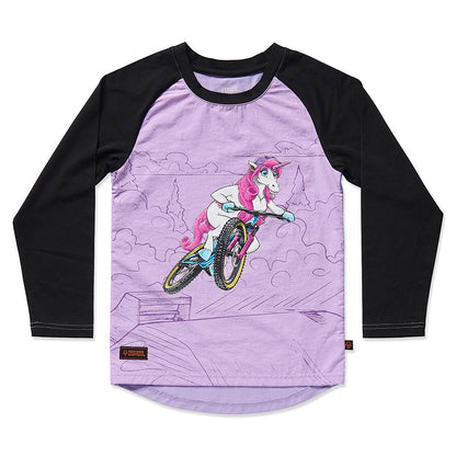 Kids Ride Shotgun, Windproof MTB Kids, Youth Jersey, Unicorn, S