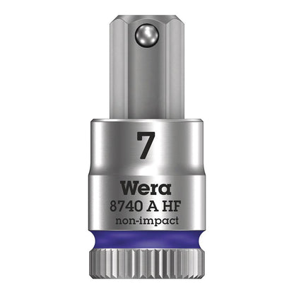 Wera, 8740A HF Zyklop, 1/4'' Drive, Hex 7.0 x 28mm with HF