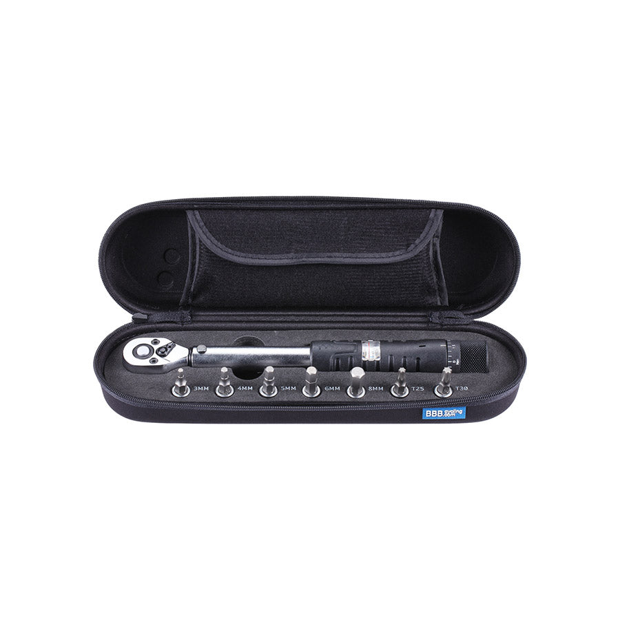 BBB Cycling, BTL-73 TorqueSet, Torque Wrench, Ratcheting: Yes, : 1/4", 2-14Nm, : 3,4,5,6,8mm Hex, T25, T30, Set
