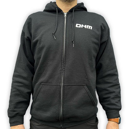 Sweat à capuche zippé OHM Logo Spellout