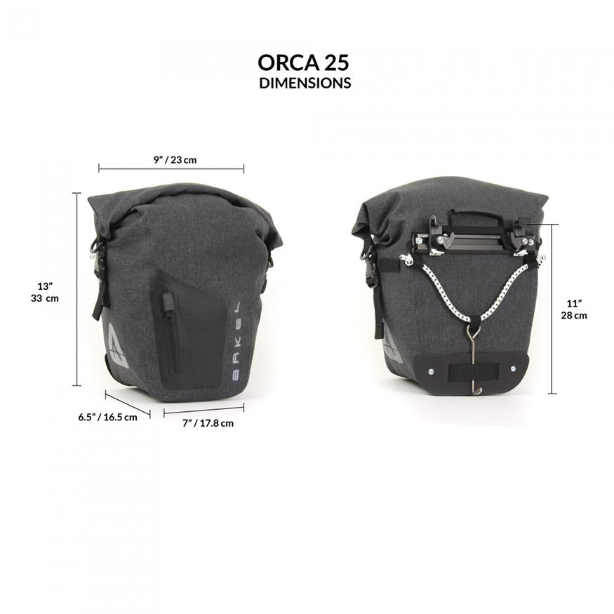 Arkel Orca 25 Front or Rear Waterproof Bike Panniers (Pair) Parts & Accessories Arkel 