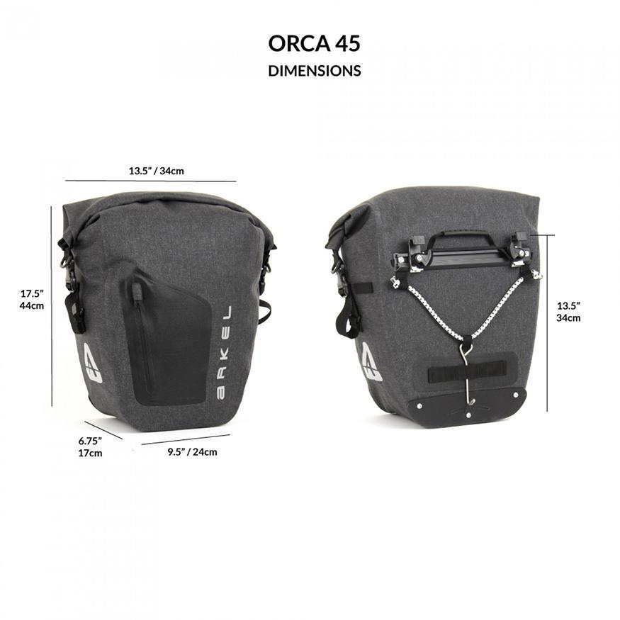 Arkel Orca 45 Front or Rear Waterproof Bike Panniers (Pair) Parts & Accessories Arkel 
