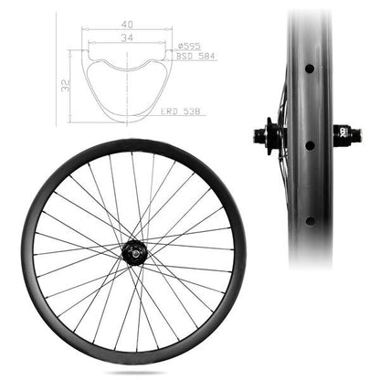 Jeu de roues en fibre de carbone
